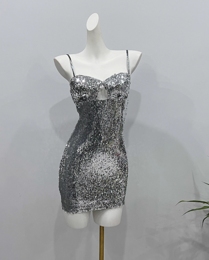 Shiny Homecoming Dress Spaghetti Straps Sequins Short Prom Dress Birthday Party Dress Cocktail Dress HZ0319