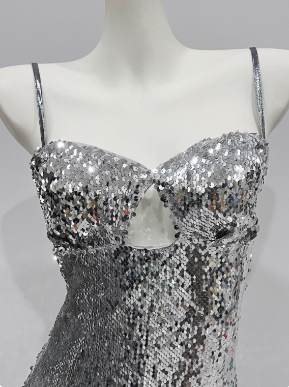 Shiny Homecoming Dress Spaghetti Straps Sequins Short Prom Dress Birthday Party Dress Cocktail Dress HZ0319