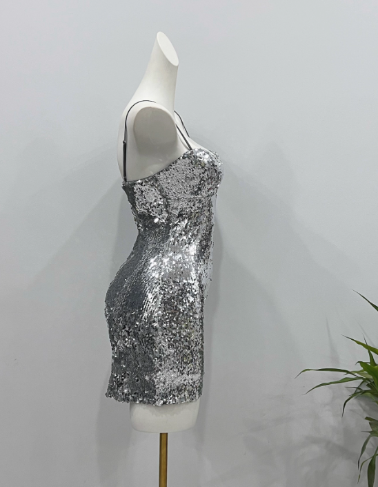Shiny Homecoming Dress Spaghetti Straps Sequins Short Prom Dress Birthday Party Dress Cocktail Dress HZ0319