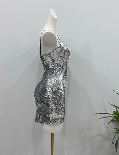 Shiny Homecoming Dress Spaghetti Straps Sequins Short Prom Dress Birthday Party Dress Cocktail Dress HZ0319