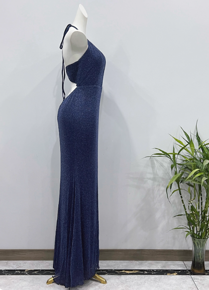 Pretty Prom Dress Halter Pleated Evening Dress Birthday Party Dress Evening Dress HZ0319
