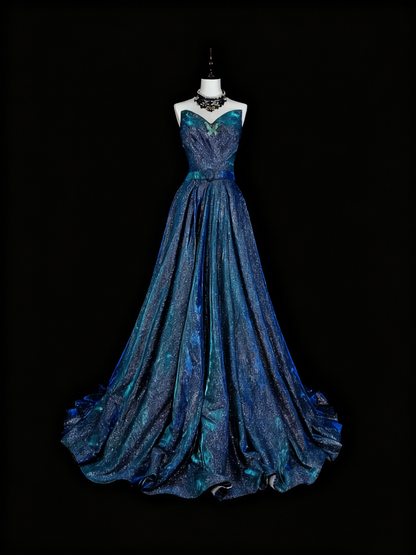 Shiny Prom Dress Sweetheart Pleated Evening Dress Gala Dress Birthday Party Outfits HZ0319