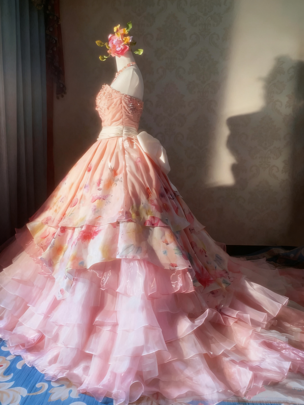 Pretty Prom Dress Sweetheart Tiered Ball Gown Evening Dress Quinceanera Dress HZ0319