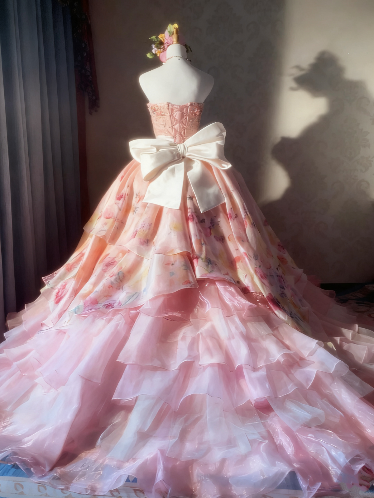 Pretty Prom Dress Sweetheart Tiered Ball Gown Evening Dress Quinceanera Dress HZ0319