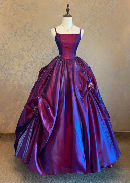 Stunning Prom Dress Spaghetti Straps Pleated Ball Gown Evening Dress Quinceanera Dress HZ0319