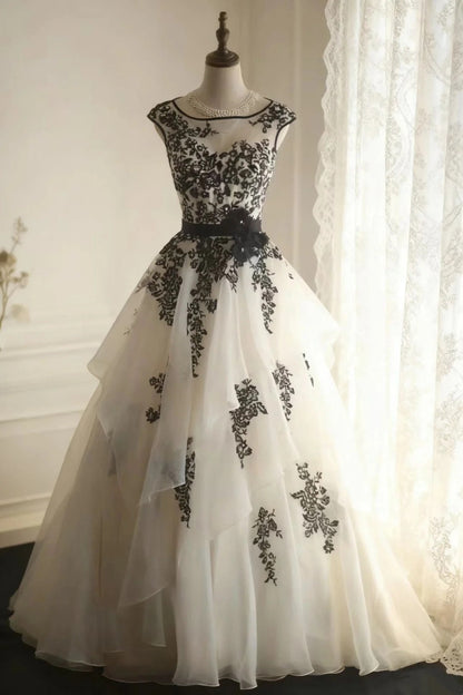 Elegant Prom Dress Crew Neck Pleated Tulle Evening Dress Gala Dress Ball Gown HZ0319