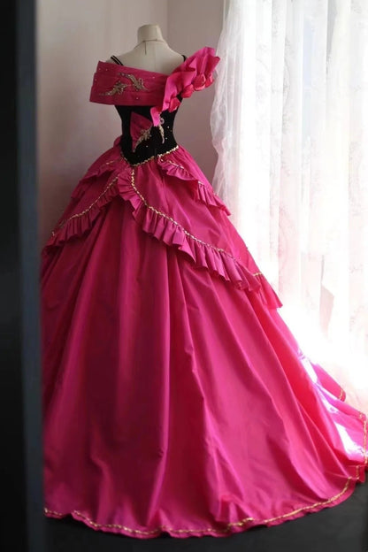 New Design Prom Dress Asymmetrical Neck Pleated Evening Dress Sweet 16 Dress Ball Gown HZ0319