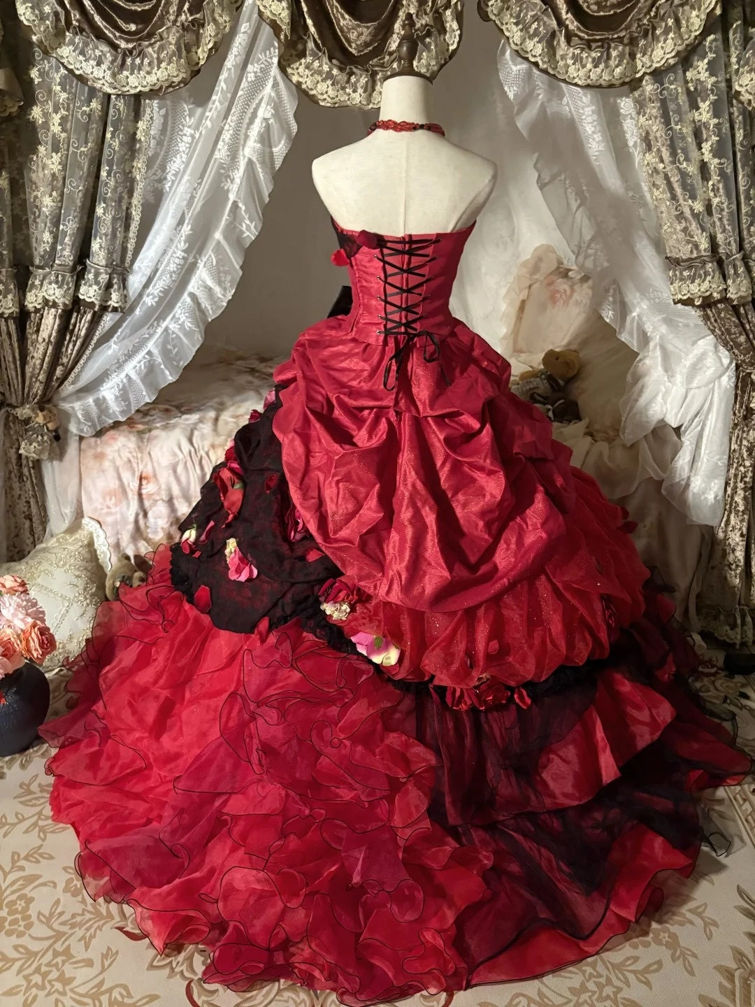 Stunning Prom Dress Strapless Pleated Tiered Evening Dress Sweet 16 Dress Ball Gown HZ0319