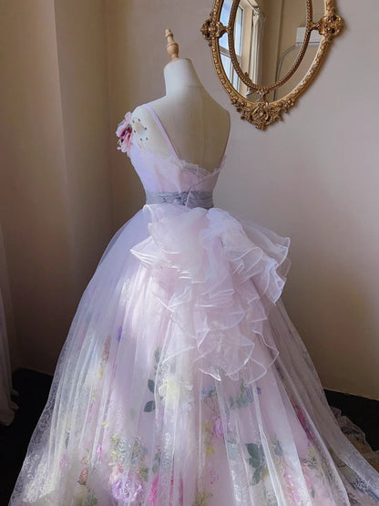 Beauty Prom Dress Spaghetti Straps Tulle Pleated Evening Dress Sweet 16 Dress Ball Gown HZ0319