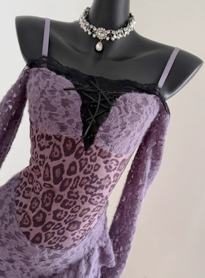 Newest Women Dress Spaghetti Straps Long Sleeves Slit Birthday Outfits Seaside Party Dress HZ0319