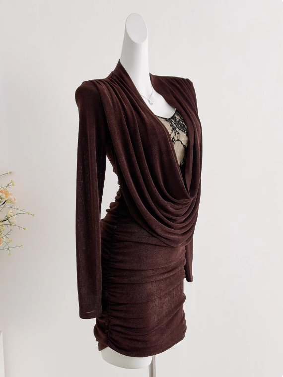 Minimalist Women Dress Spaghetti Straps Long Sleeves Short Birthday Outfits Seaside Party Dress HZ0319