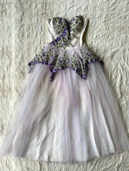 Beauty Prom Dress Sweetheart Floral Tulle Evening Dress Gala Dress Sweet 16 Outfits HZ0319