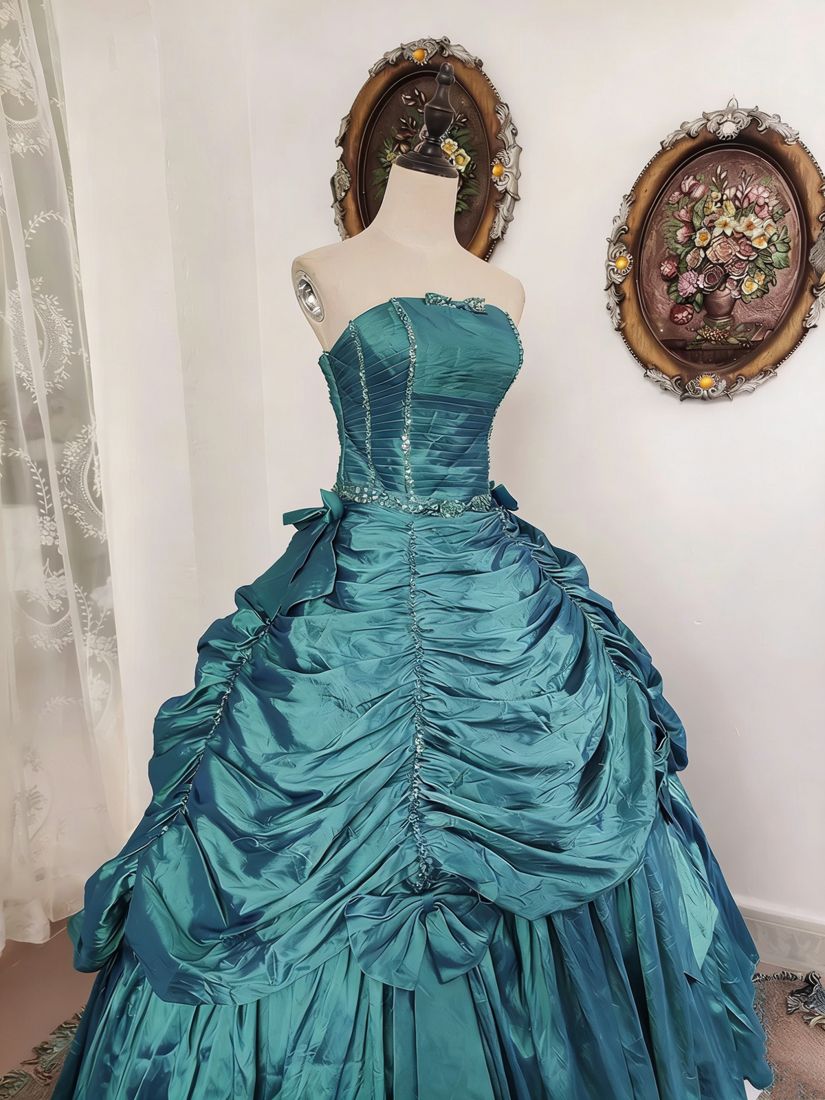 Beauty Prom Dress Strapless Pleated Ball Gown Evening Dress Quinceanera Dress Birthday Party Dress HZ0319