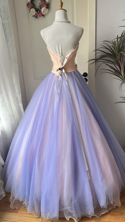 Beauty Prom Dress Sweetheart Tulle Pleated Ball Gown Evening Dress Birthday Party Outfits HZ0319