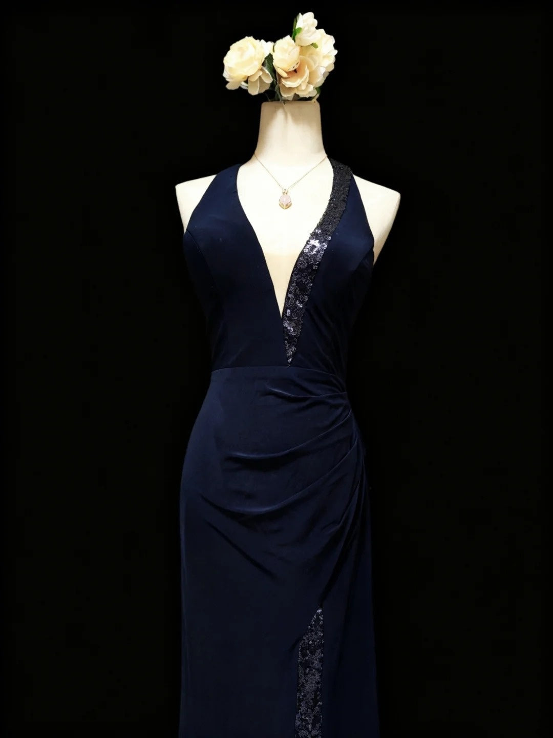 Stunning Prom Dress Halter Pleated Slit Gala Dress Formal Dress Evening Dress HZ0319