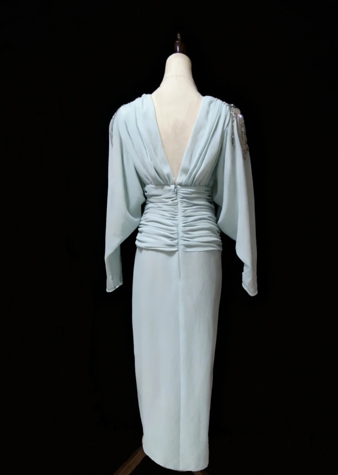 Elegant Prom Dress V-neck Pleated Backless Gala Dress Evening Dress Formal Dress HZ0319