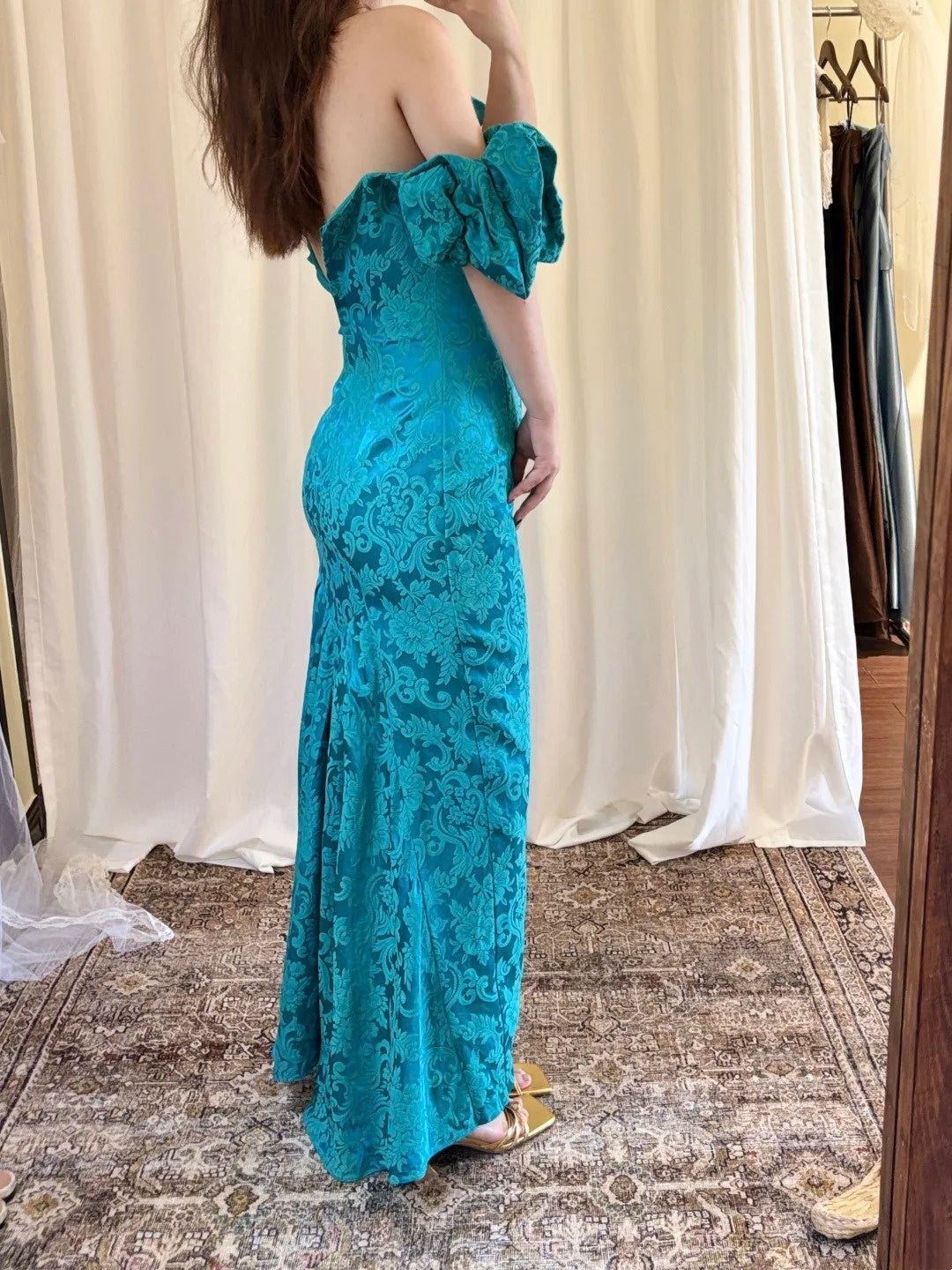 Gorgeous Prom Dress Off Shoulder Pleated Print Mermaid Gala Dress Evening Dress Formal Dress HZ0319