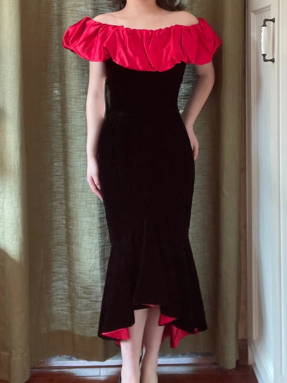 Minimalist Prom Dress Off Shoulder Mermaid Evening Dress Gala Dress Formal Dress HZ0319