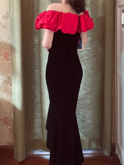 Minimalist Prom Dress Off Shoulder Mermaid Evening Dress Gala Dress Formal Dress HZ0319