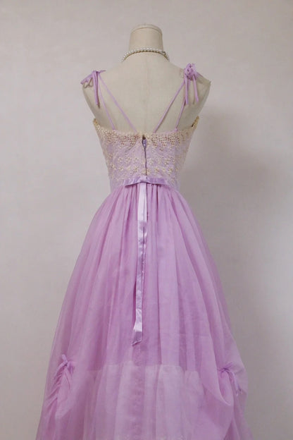 Popular Prom Dress Light Purple Spaghetti Straps Tulle Pleated Evening Dress Gala Dress Party Dress HZ0319