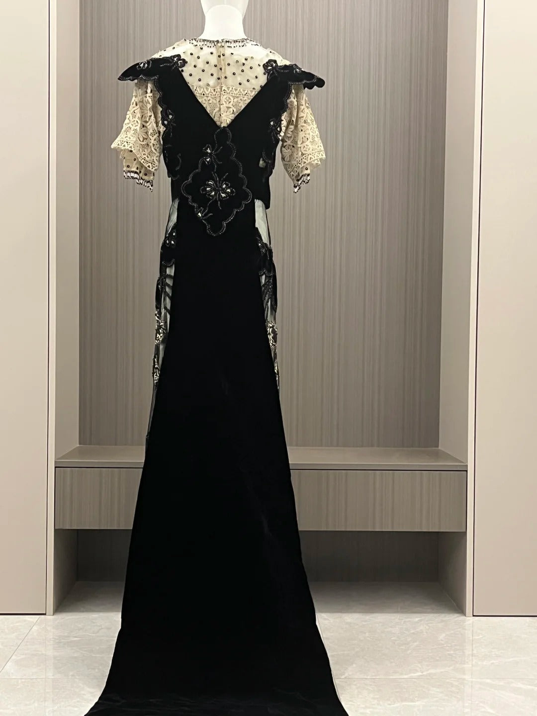 Vintage Prom Dress Crew Neck Formal Dress Evening Dress Gala Dress HZ0319