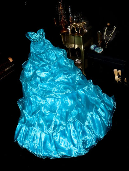 Beauty Prom Dress Sweetheart Pleated Ball Gown Evening Dress Quinceanera Dress HZ0319