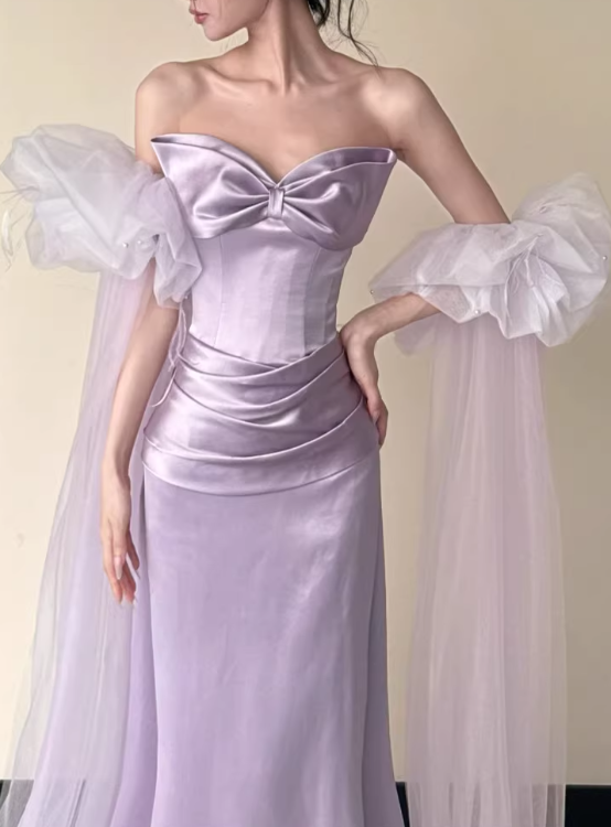 Pretty Prom Dress Light Purple Sweetheart Pleated Gala Dress Evening Dress Formal Dress HZ0319