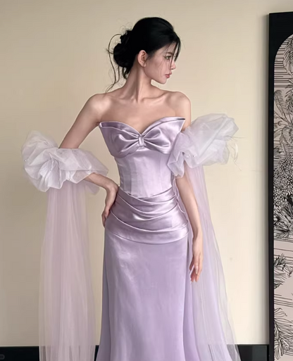 Pretty Prom Dress Light Purple Sweetheart Pleated Gala Dress Evening Dress Formal Dress HZ0319