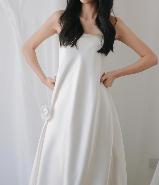 Minimalist Wedding Dress A Line Strapless Wedding Dresses HZ0319