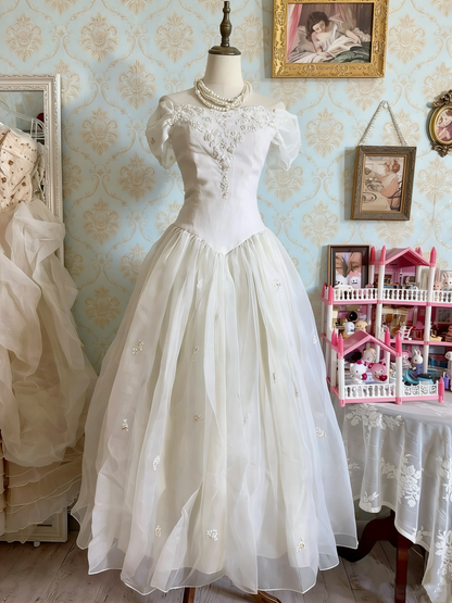 Pretty Prom Dress Off Shoulder Pleated Tulle Birthday Party Dress Evening Dress HZ0319