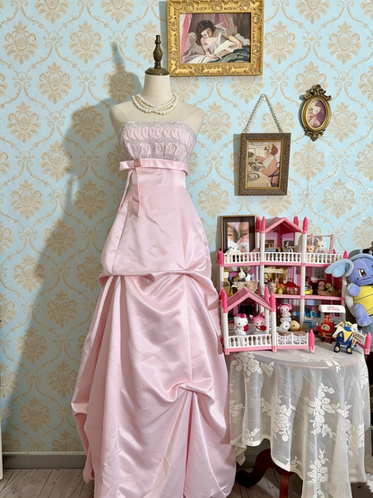 Stunning Prom Dress Light Pink Strapless Pleated Gala Dress Evening Dress Cocktail Dress HZ0319