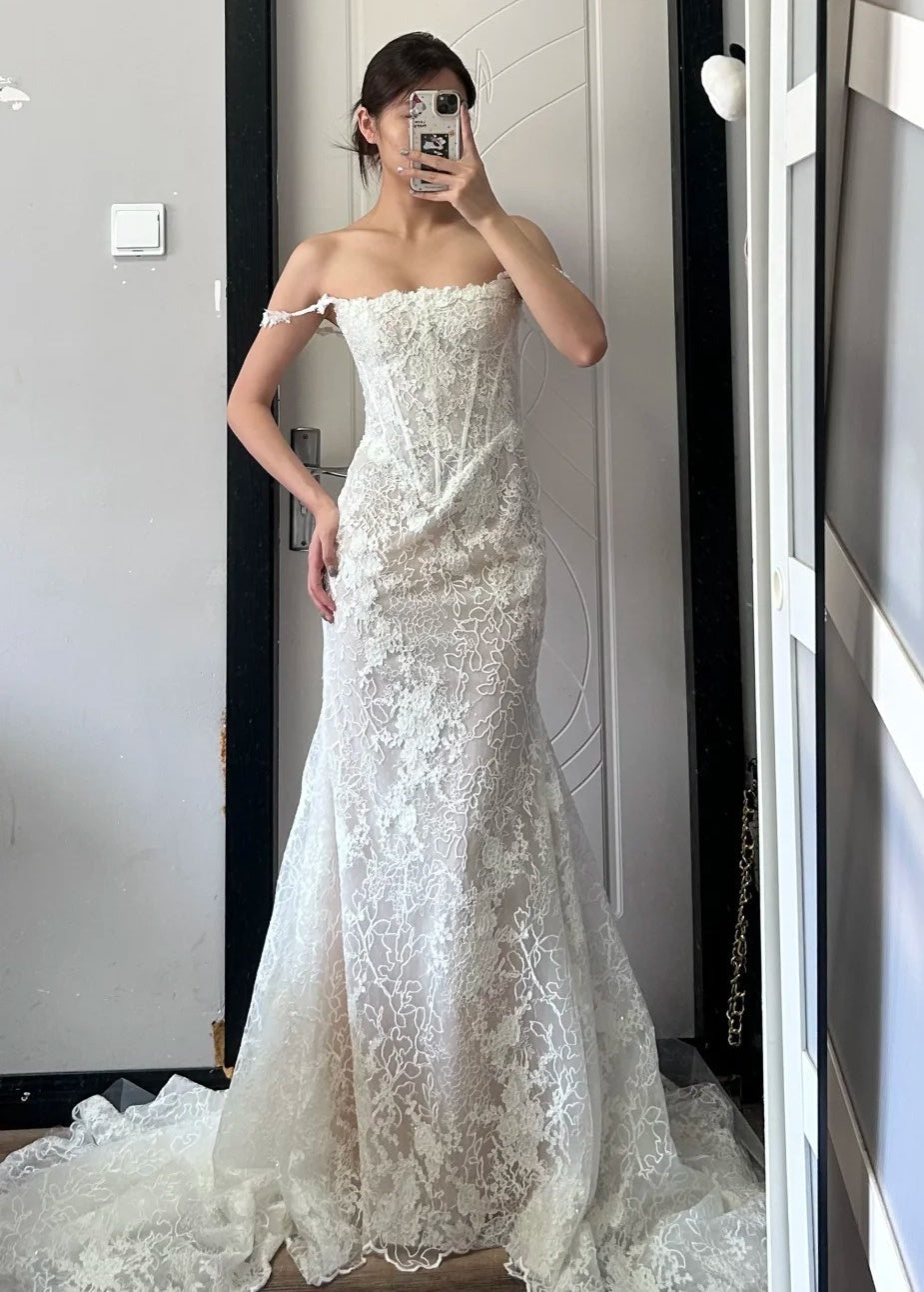 Charming Wedding Dress Spaghetti Straps Wedding Dress HZ0319