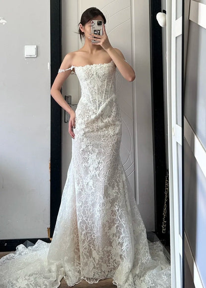 Charming Wedding Dress Spaghetti Straps Wedding Dress HZ0319