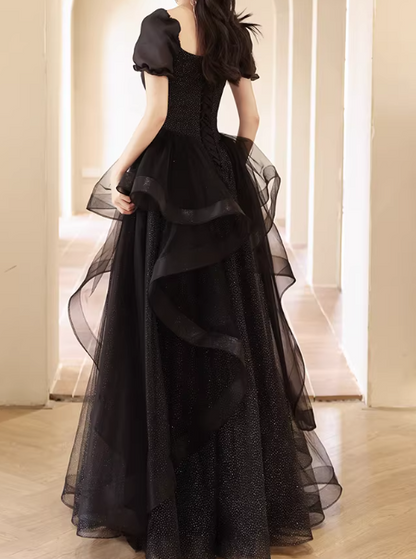New Arrival Prom Dress V-neck Pleated Tulle Gala Dress Evening Dress Formal Dress HZ0319