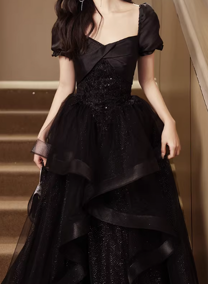 New Arrival Prom Dress V-neck Pleated Tulle Gala Dress Evening Dress Formal Dress HZ0319