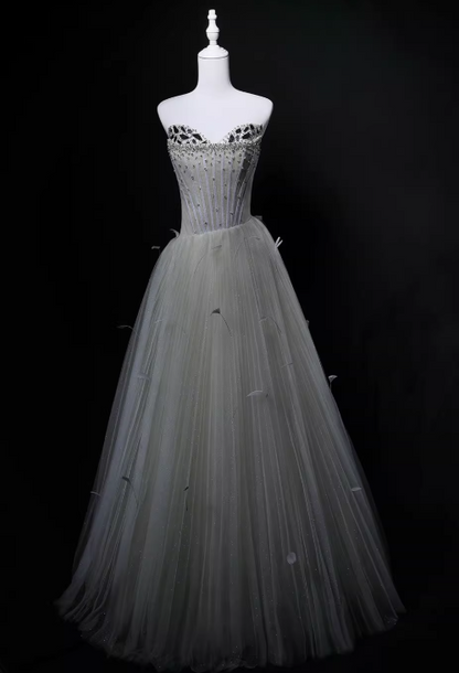 Charming Prom Dress A Line Sweetheart Pleated Tulle Gala Dress Evening Dress Party Dress HZ0319