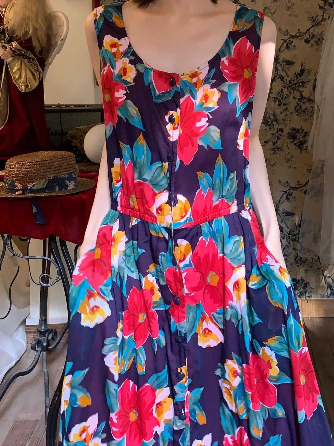 Colorful Prom Dress Crew Neck Print Gala Dress Cockatail Dress Evening Dress HZ0319