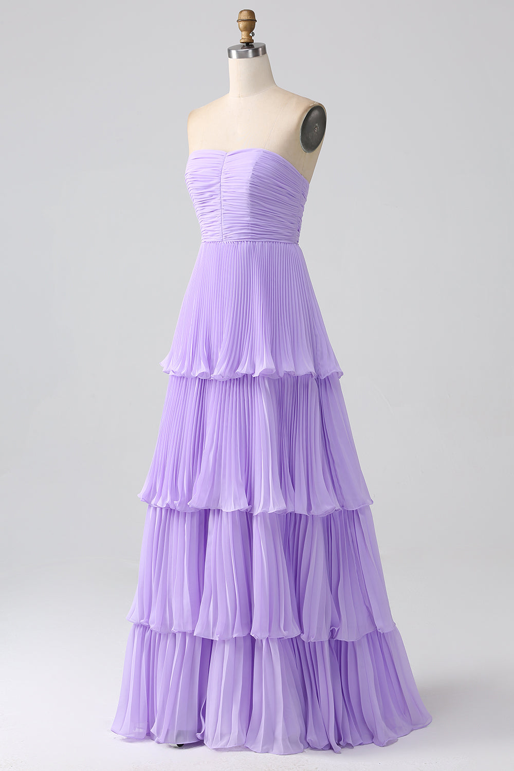 Emerald Green Strapless Multi-Layer Long Formal Dress