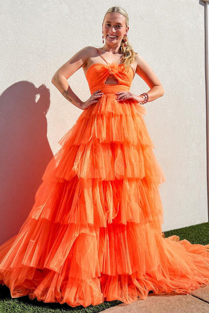 Blue Print Halter Keyhole Ruffle Tiered Long Prom Dress