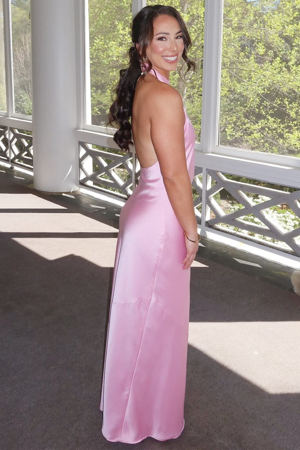 Hater Backless Long Bridesmaid Dress in Champagne