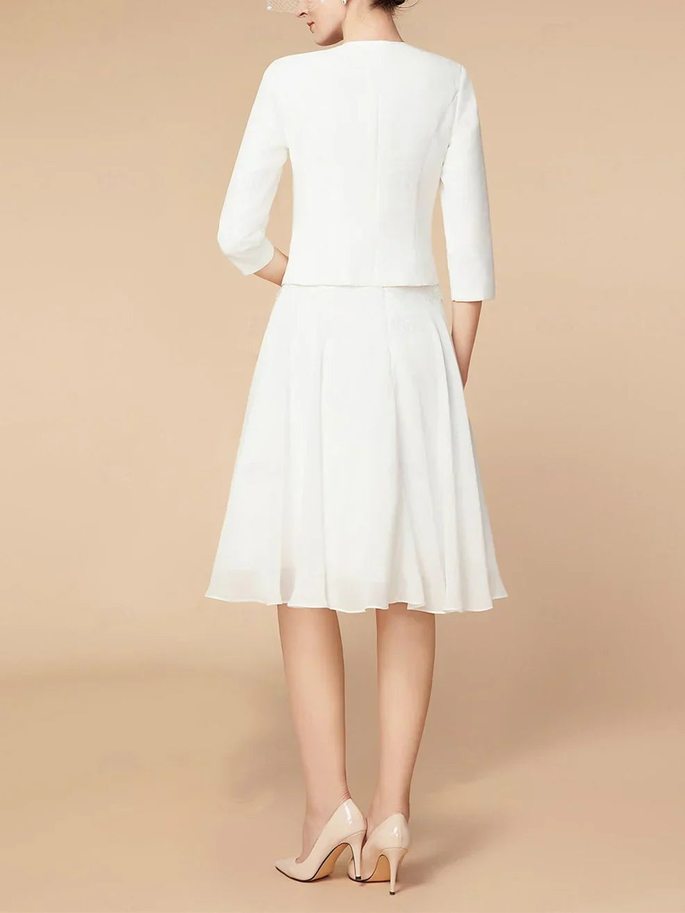 A-line/Princess 3/4 long sleeved knee length mother of the bride dresses