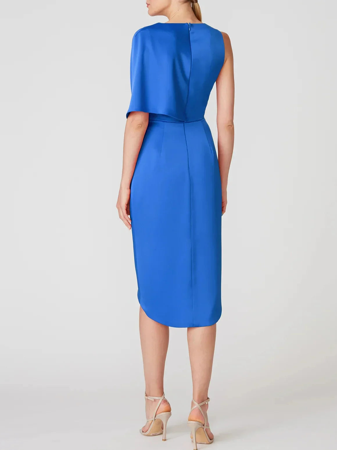 A-line/Princess V-neck half sleeved asymmetrical ruffled edge mother of the bride dress