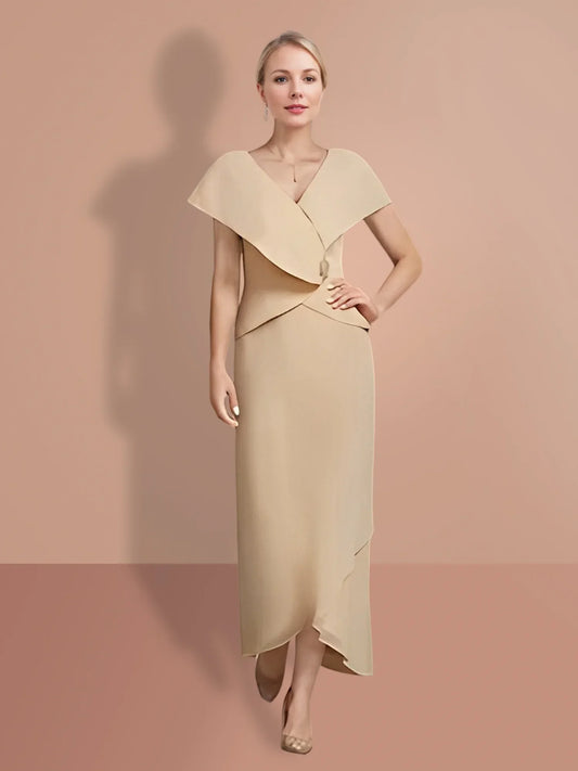 A-line/Princess Short sleeved V-neck mother of the bride dresses