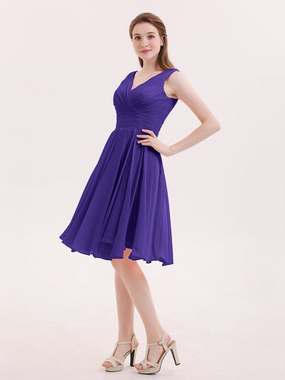 Short Chiffon Dress with V Neckline Regency