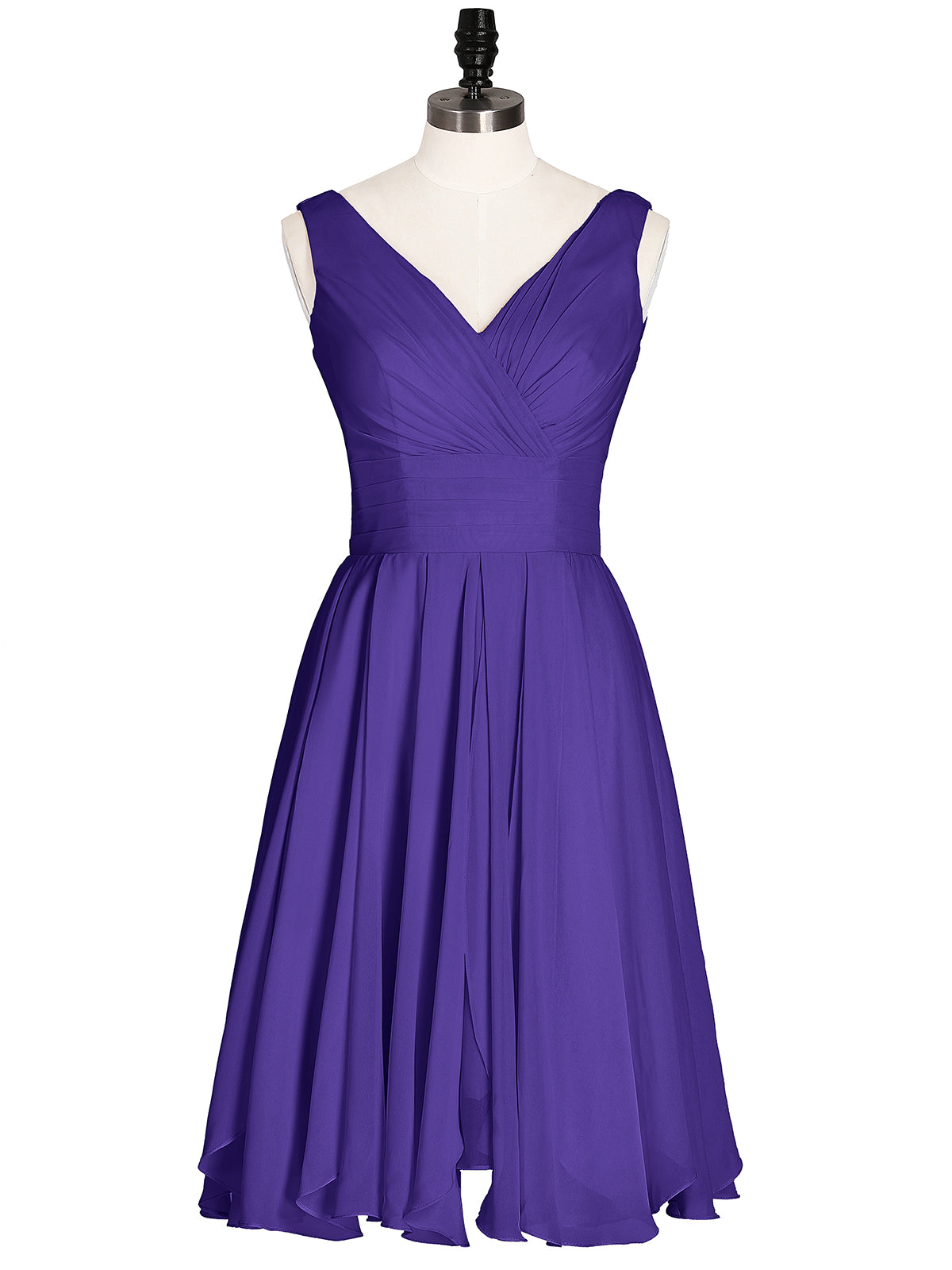 Short Chiffon Dress with V Neckline Regency