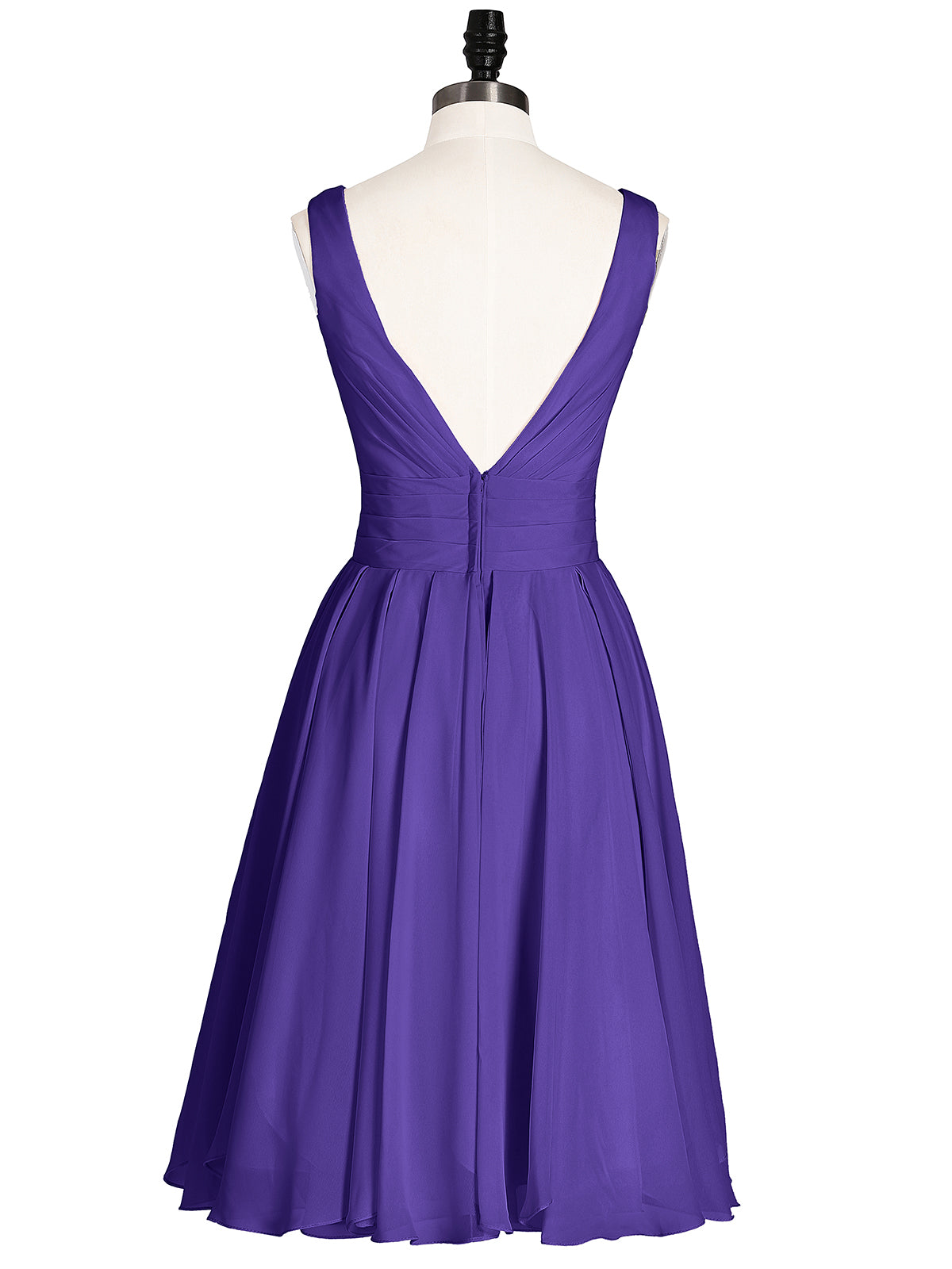 Short Chiffon Dress with V Neckline Regency