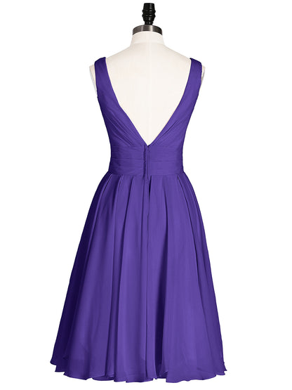 Short Chiffon Dress with V Neckline Regency