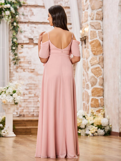 Sweetheart Neck Spaghetti Straps Empire Chiffon Dresses Dusty Rose