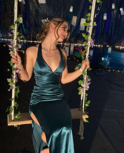Sexy Backless Slit Mermaid Evening Dress Long Prom Party Dress cc2094