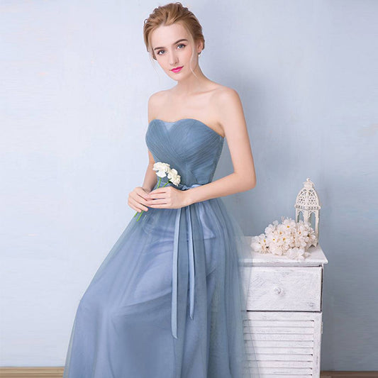 Sweetheart Pleated Bow Tie Bridesmaid Dress - RongMoon
